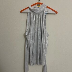 CeCe Silver Metallic Tank Top